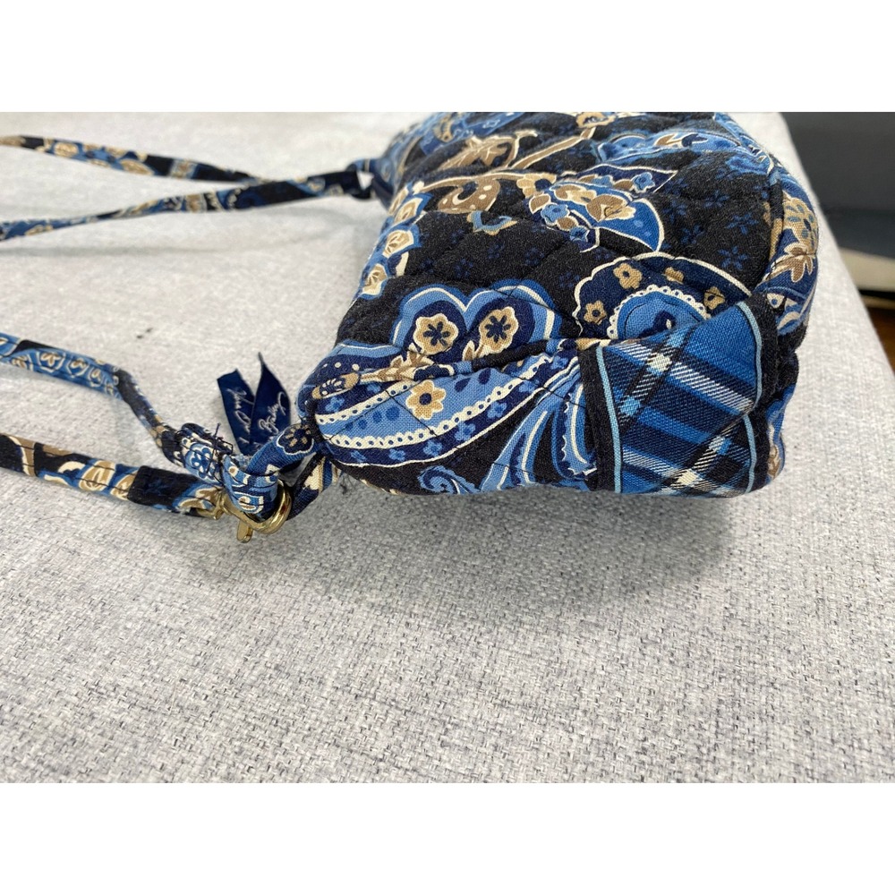 Vera Bradley Shoulder Bag Women Small Blue Moon Blooms Quilted Paisley Excellent - Picture 5 of 13